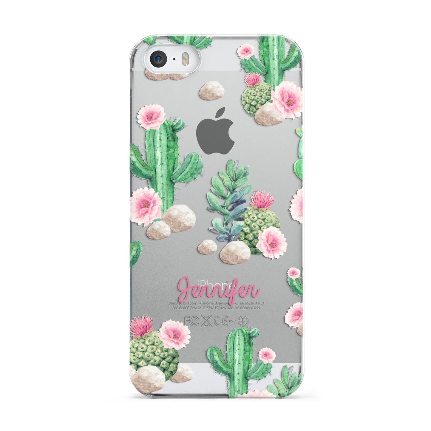 Floral Cactus Print with Name Apple iPhone 5 Case