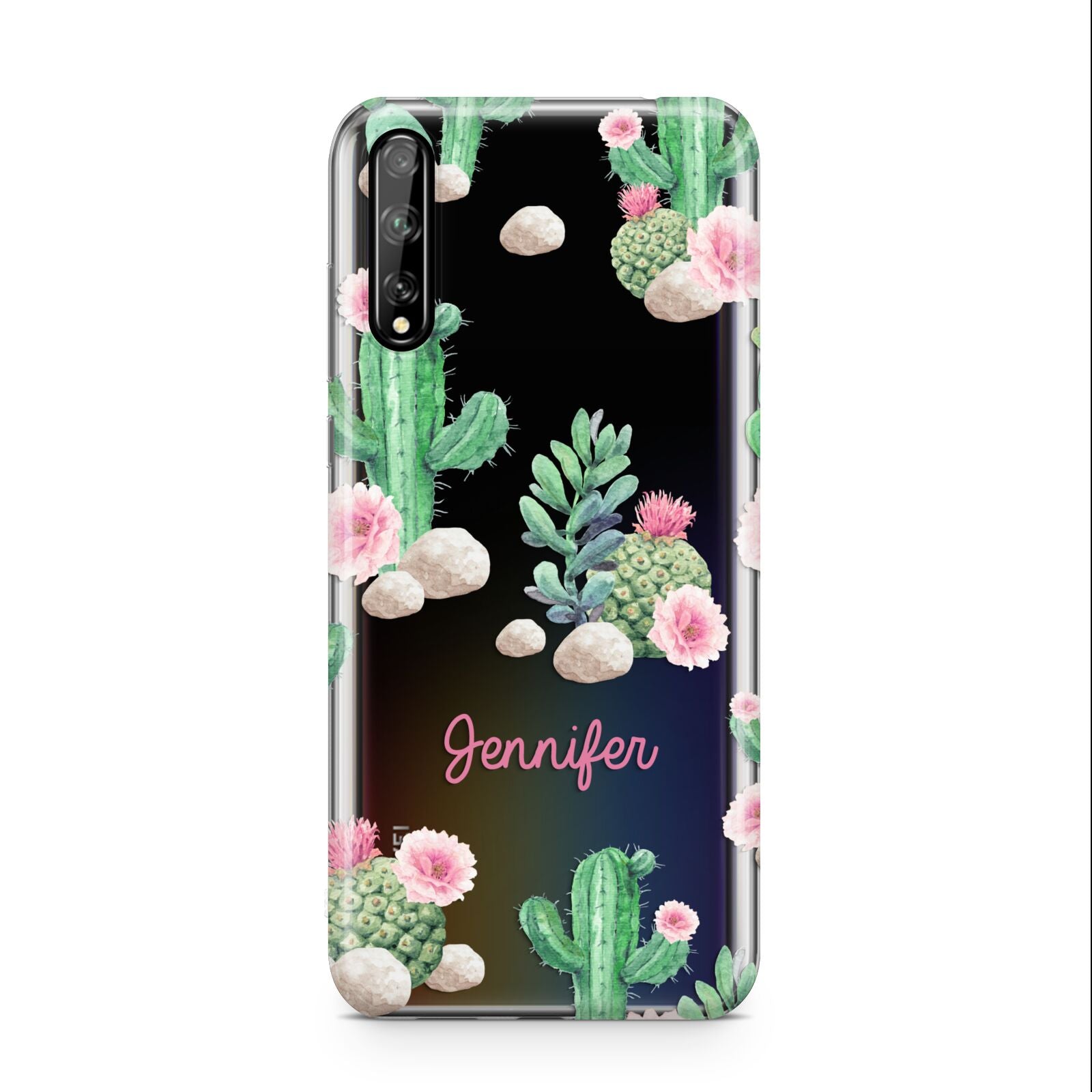 Floral Cactus Print with Name Huawei Enjoy 10s Phone Case