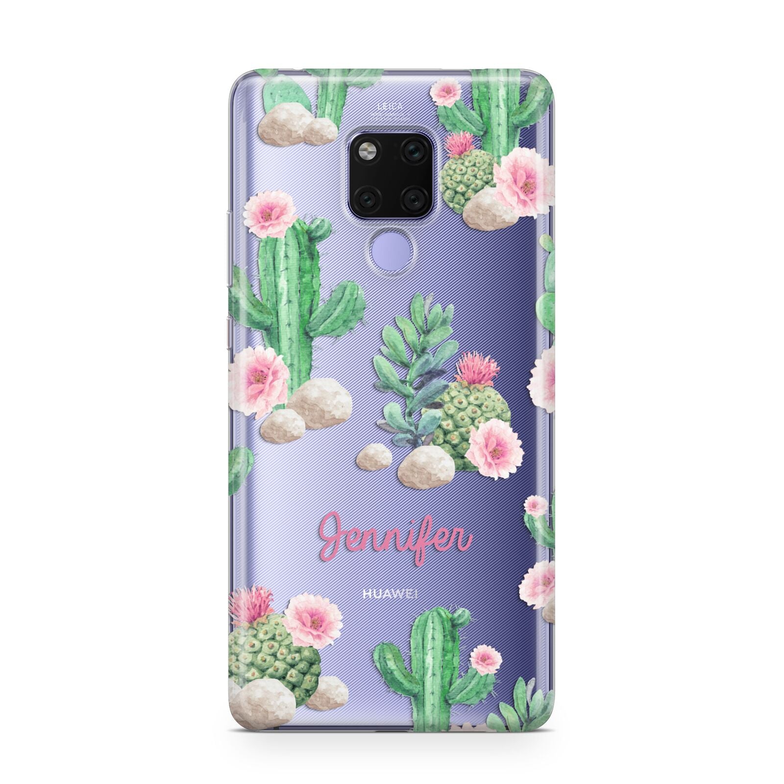 Floral Cactus Print with Name Huawei Mate 20X Phone Case