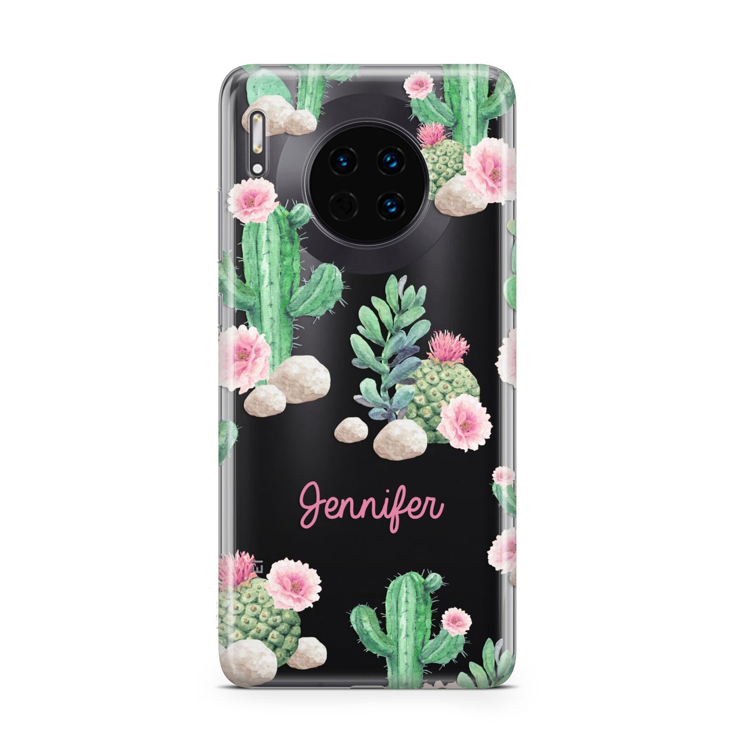 Floral Cactus Print with Name Huawei Mate 30