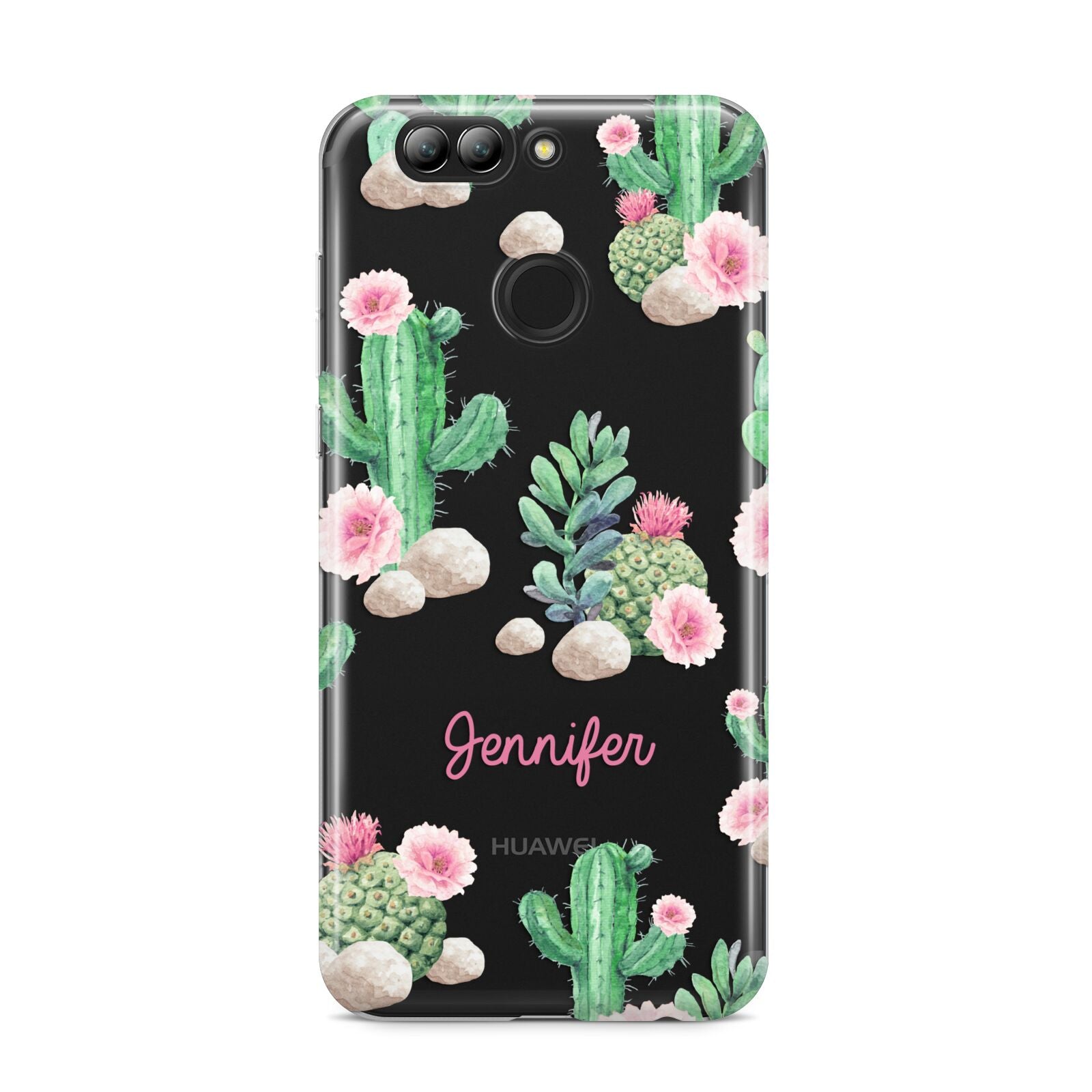 Floral Cactus Print with Name Huawei Nova 2s Phone Case