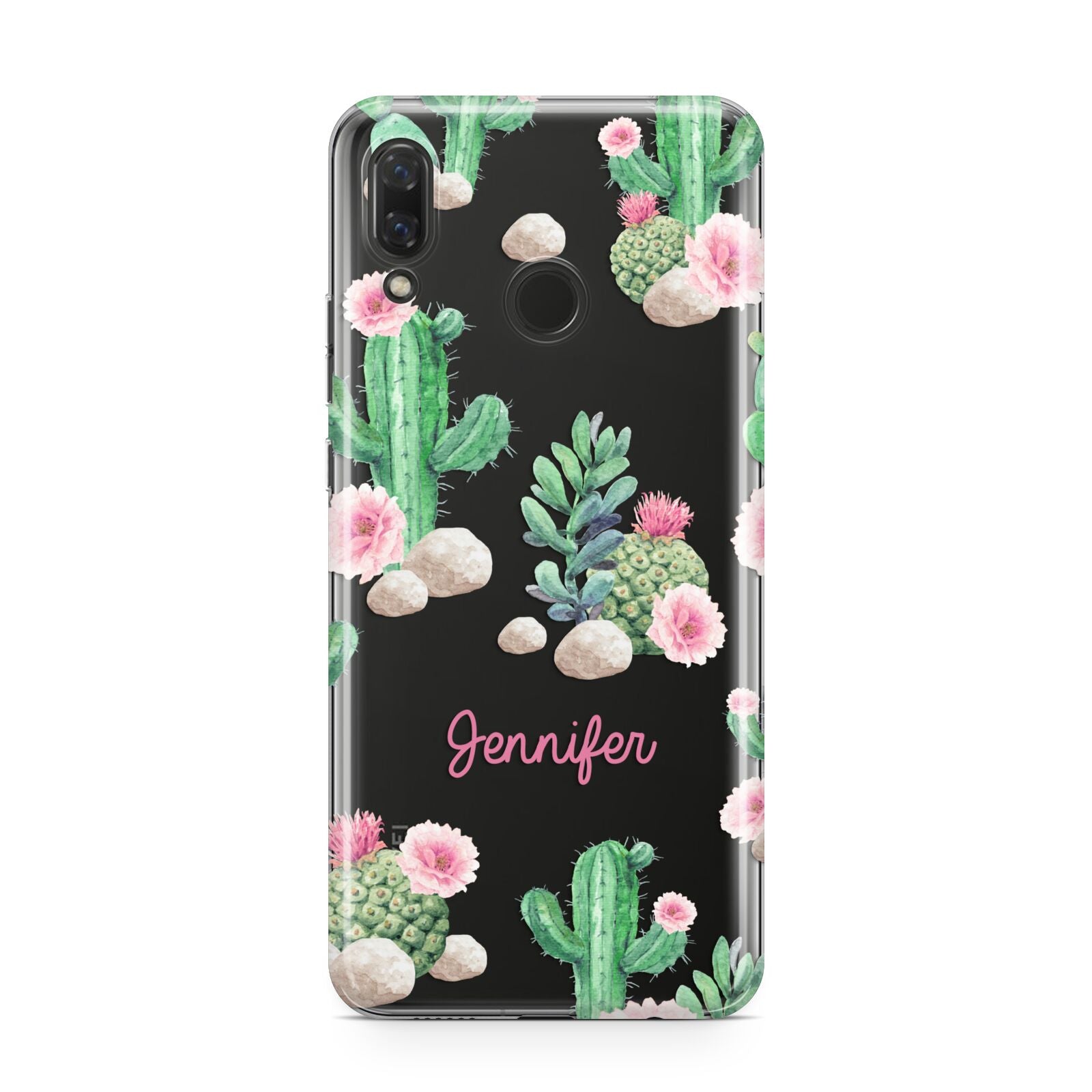 Floral Cactus Print with Name Huawei Nova 3 Phone Case