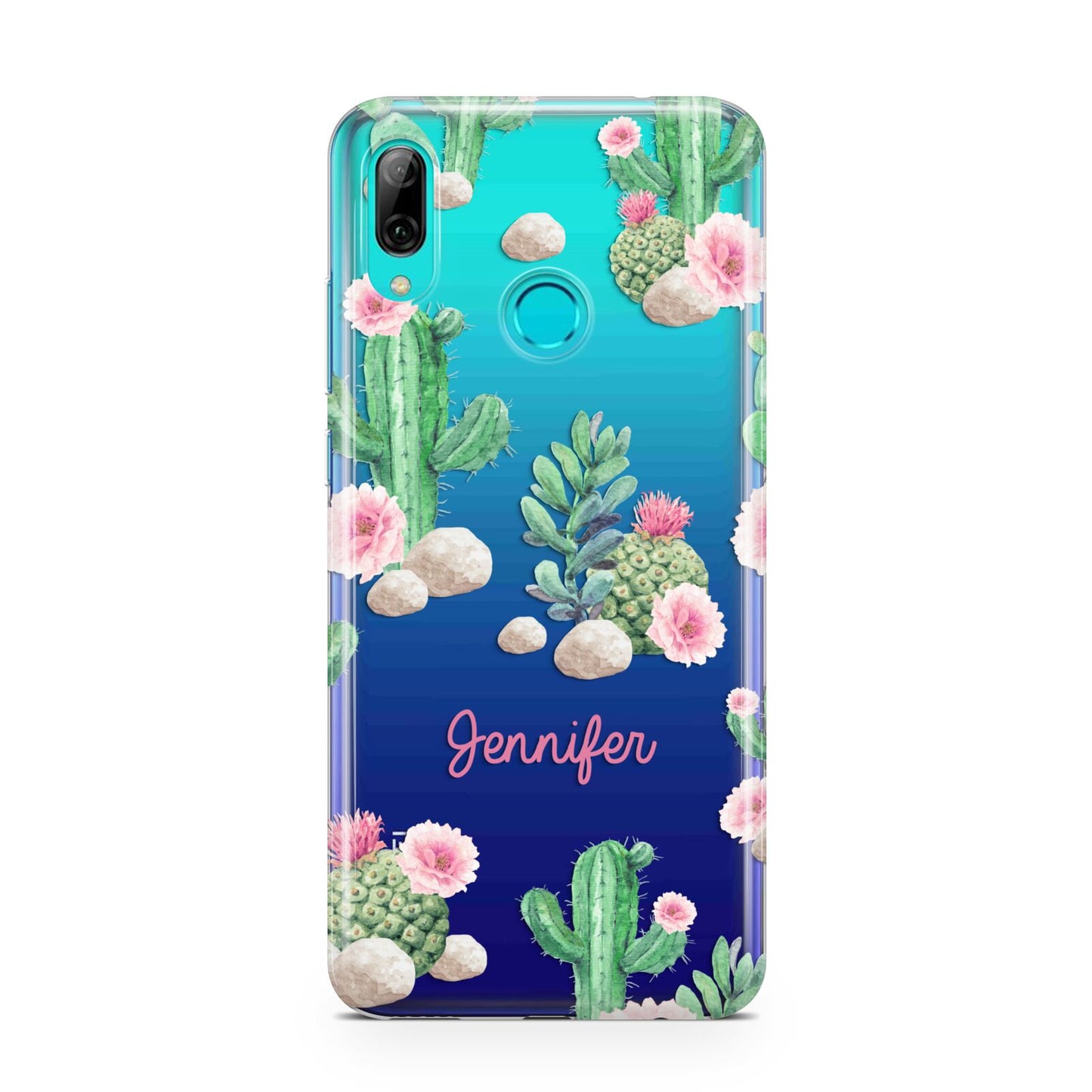 Floral Cactus Print with Name Huawei P Smart 2019 Case