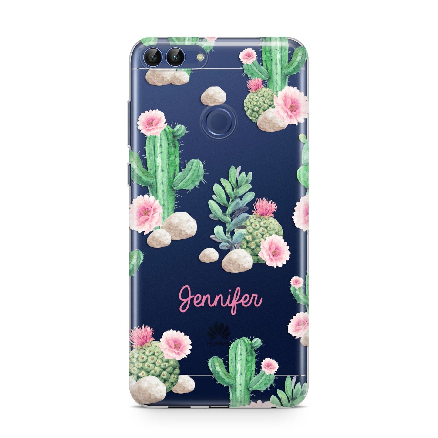 Floral Cactus Print with Name Huawei P Smart Case