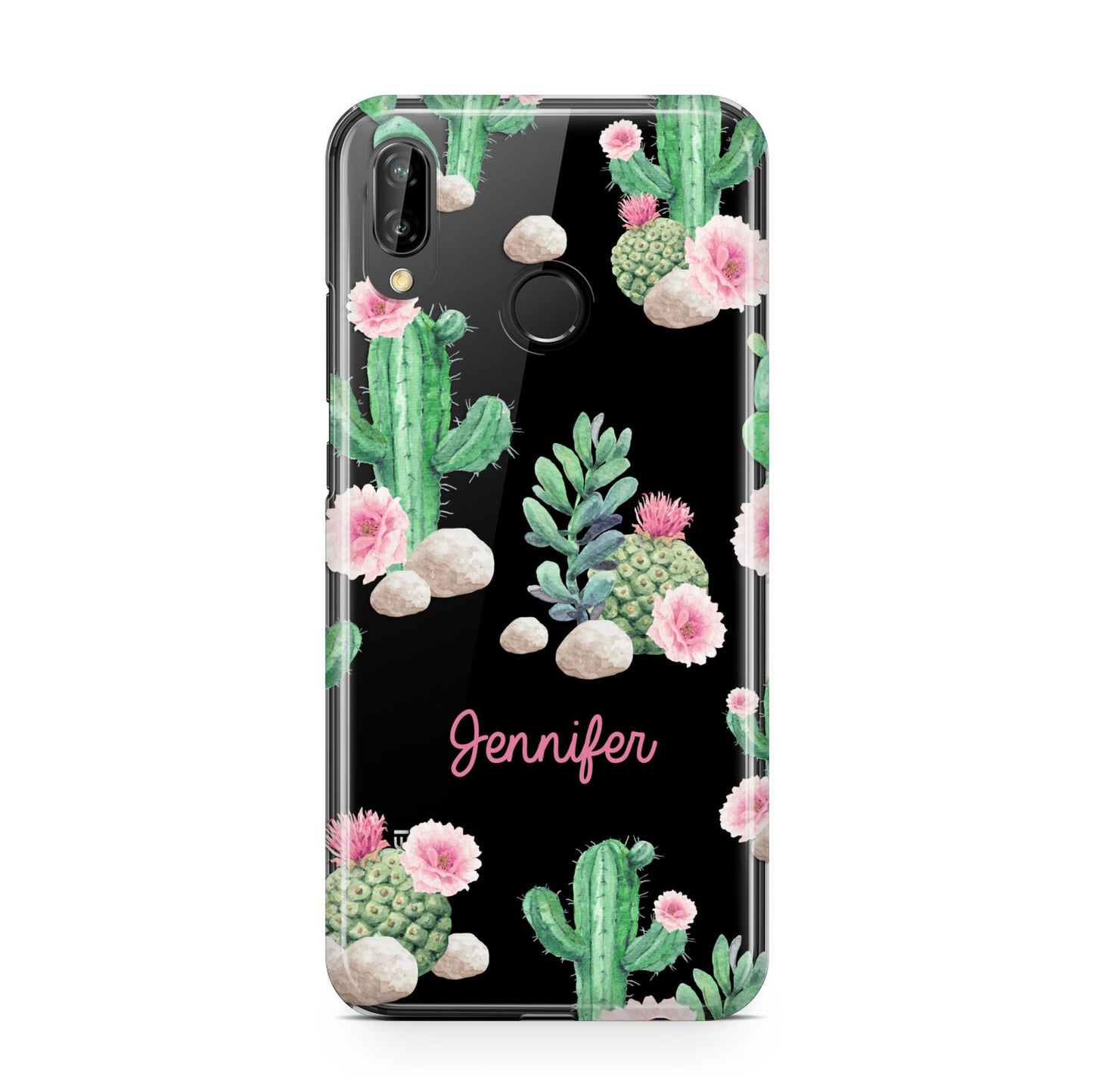 Floral Cactus Print with Name Huawei P20 Lite Phone Case