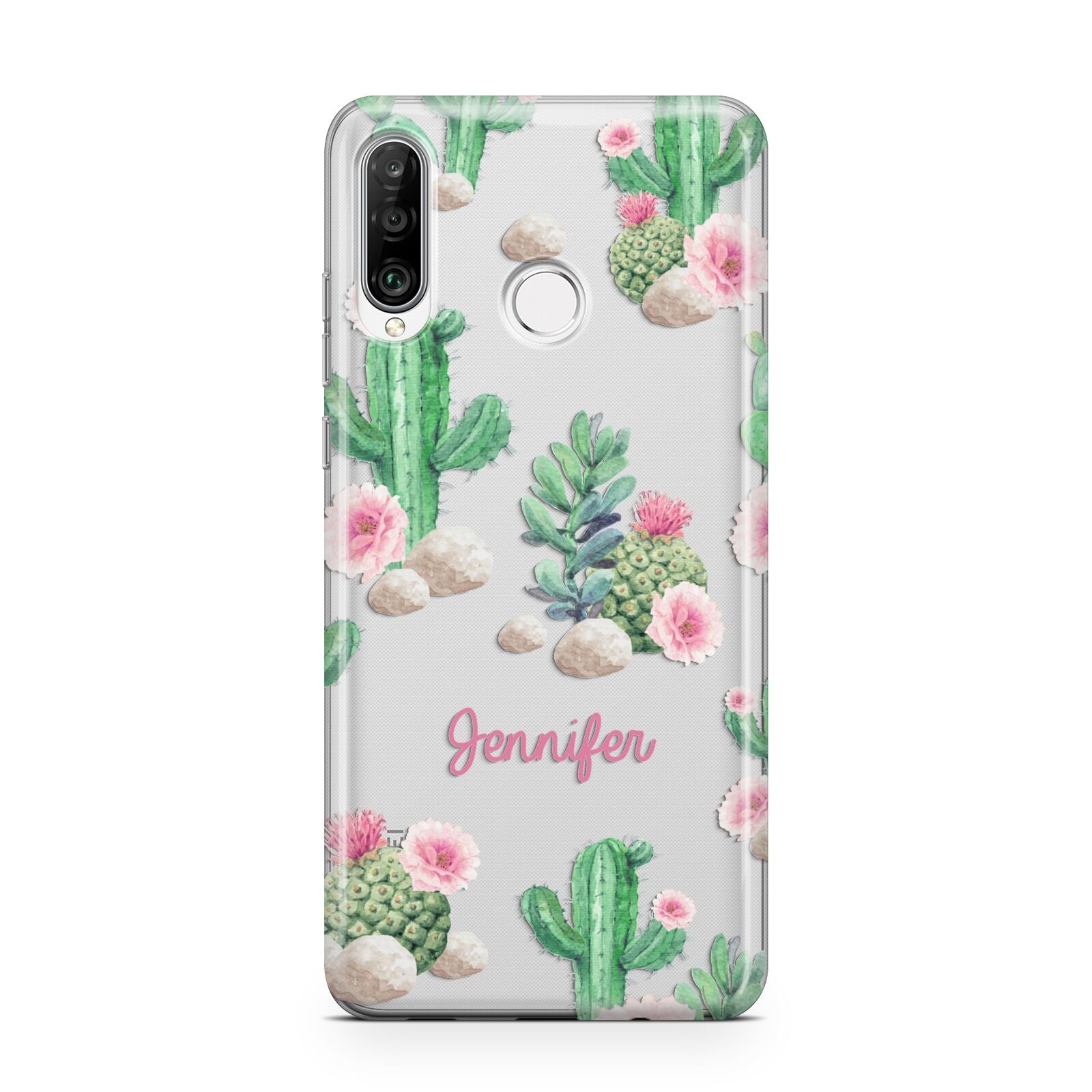 Floral Cactus Print with Name Huawei P30 Lite Phone Case