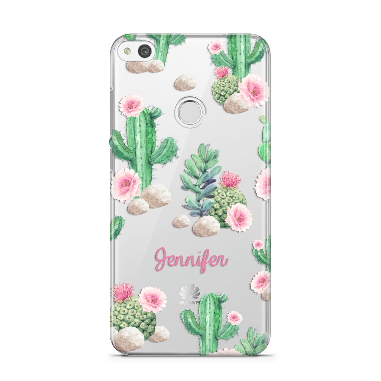 Floral Cactus Print with Name Huawei P8 Lite Case