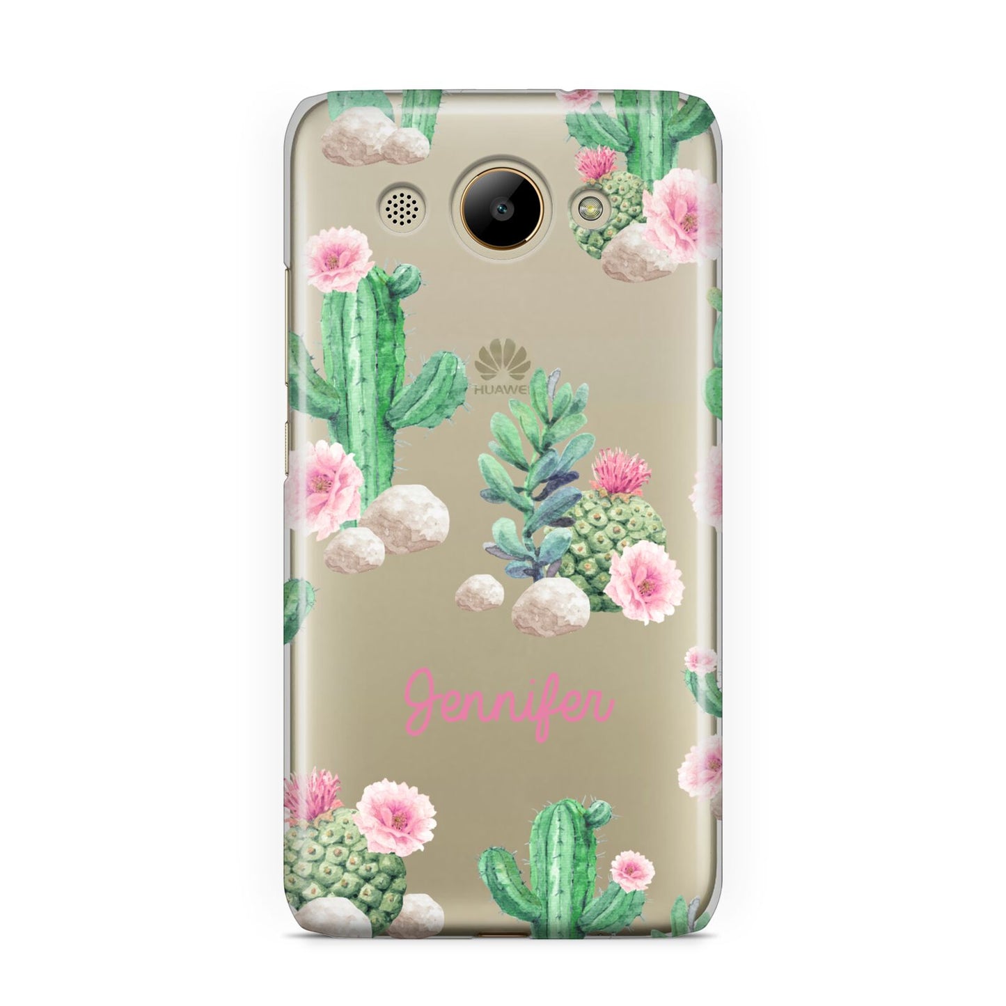 Floral Cactus Print with Name Huawei Y3 2017