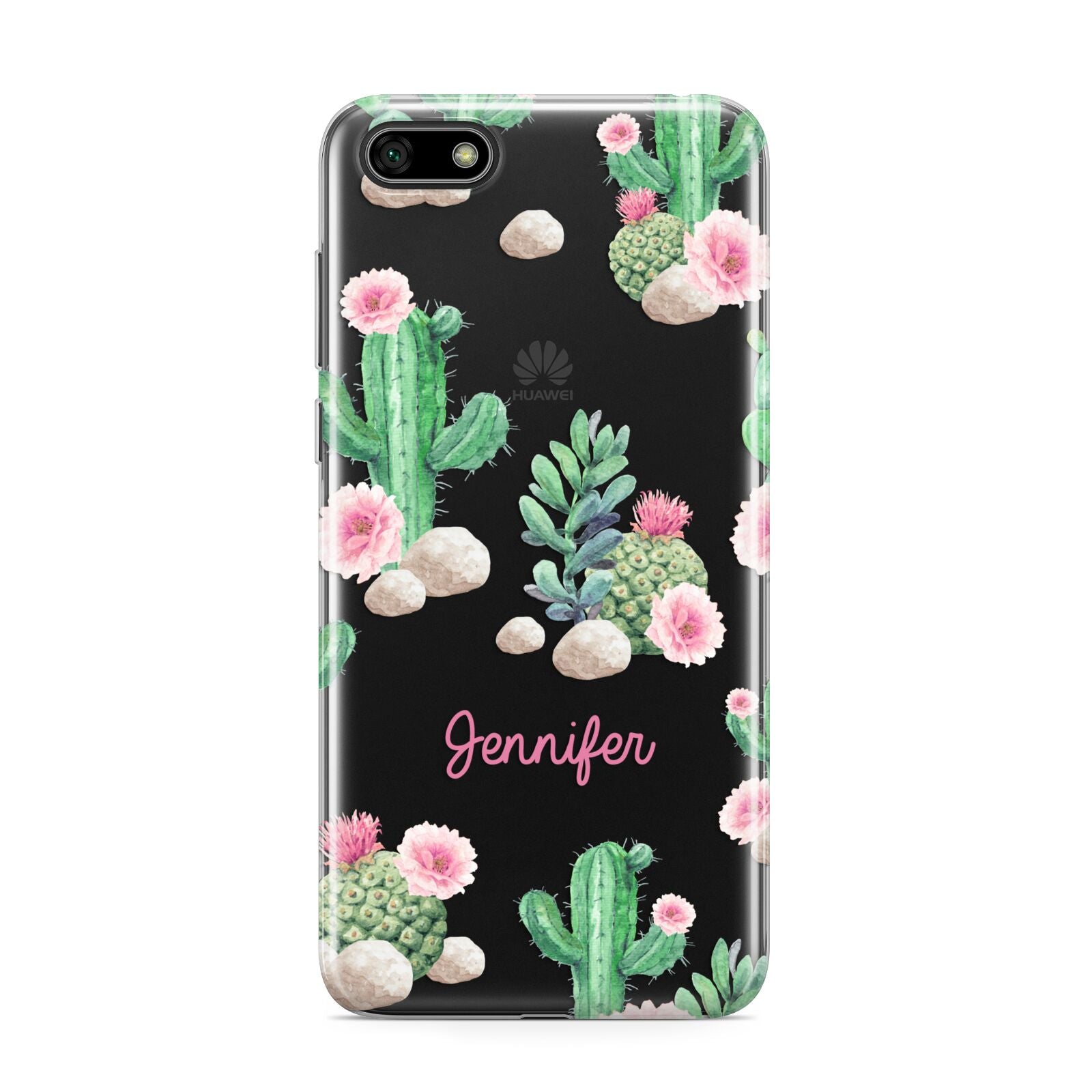 Floral Cactus Print with Name Huawei Y5 Prime 2018 Phone Case