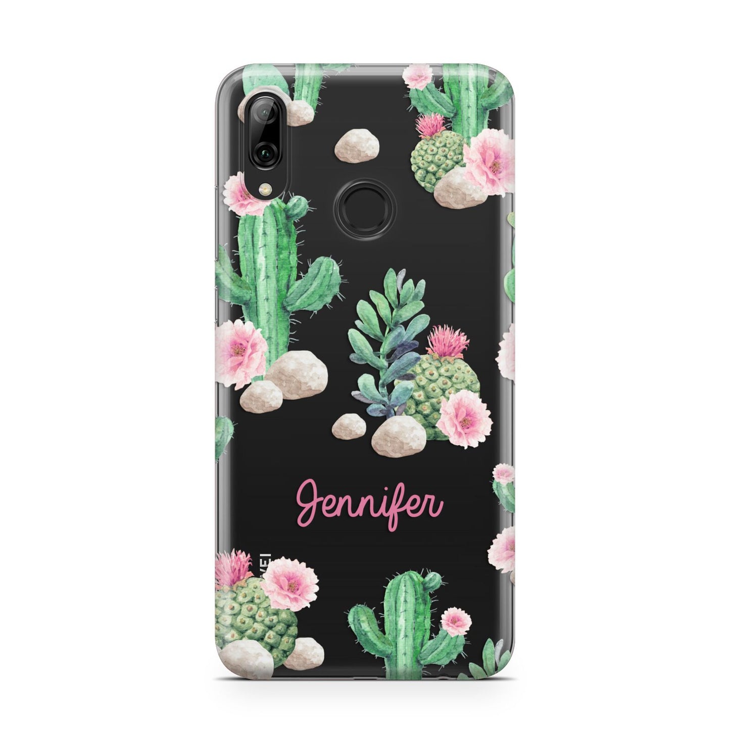 Floral Cactus Print with Name Huawei Y7 2019