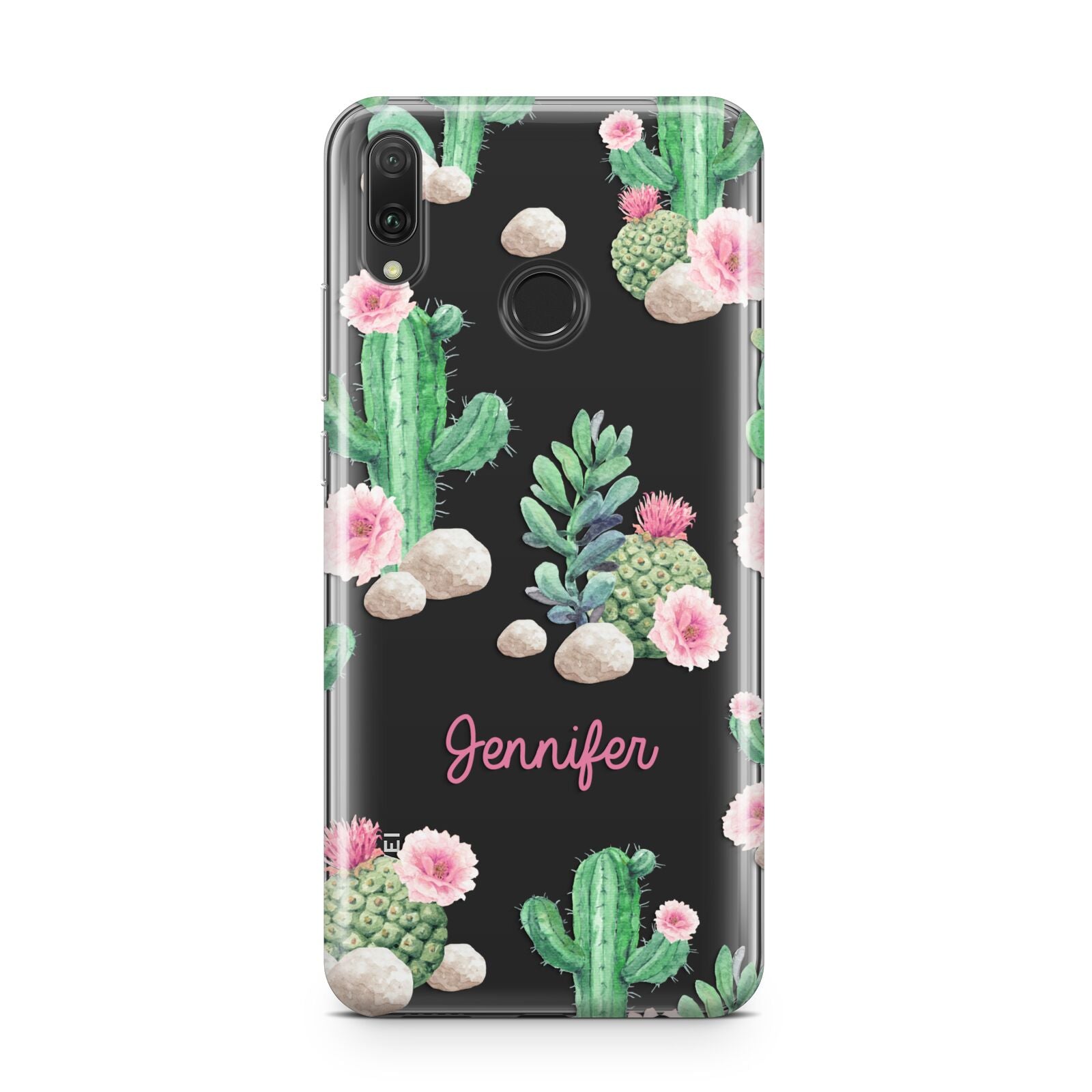 Floral Cactus Print with Name Huawei Y9 2019