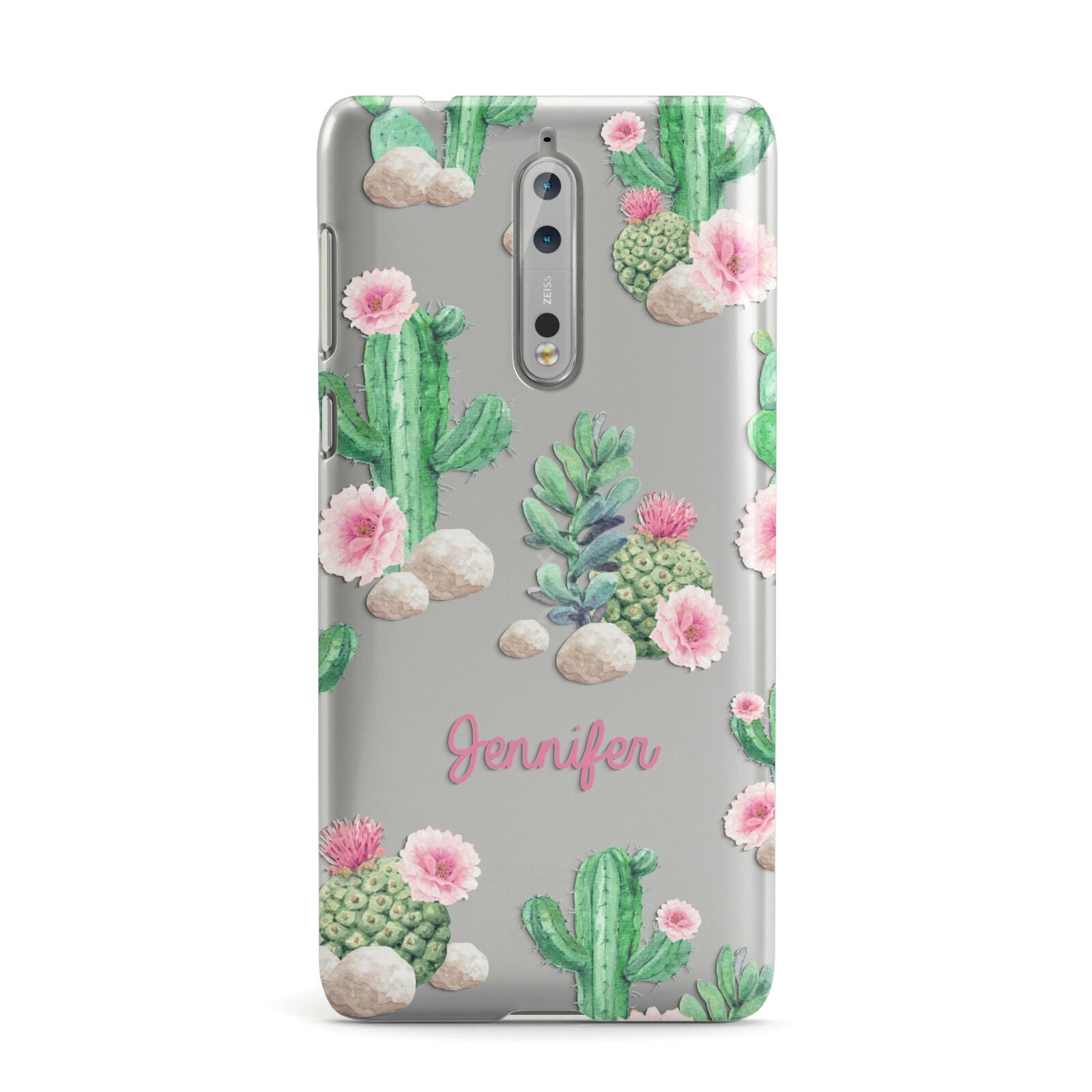 Floral Cactus Print with Name Nokia Case