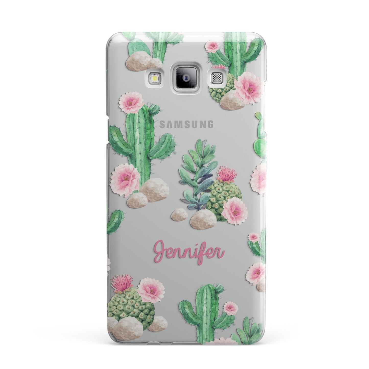 Floral Cactus Print with Name Samsung Galaxy A7 2015 Case