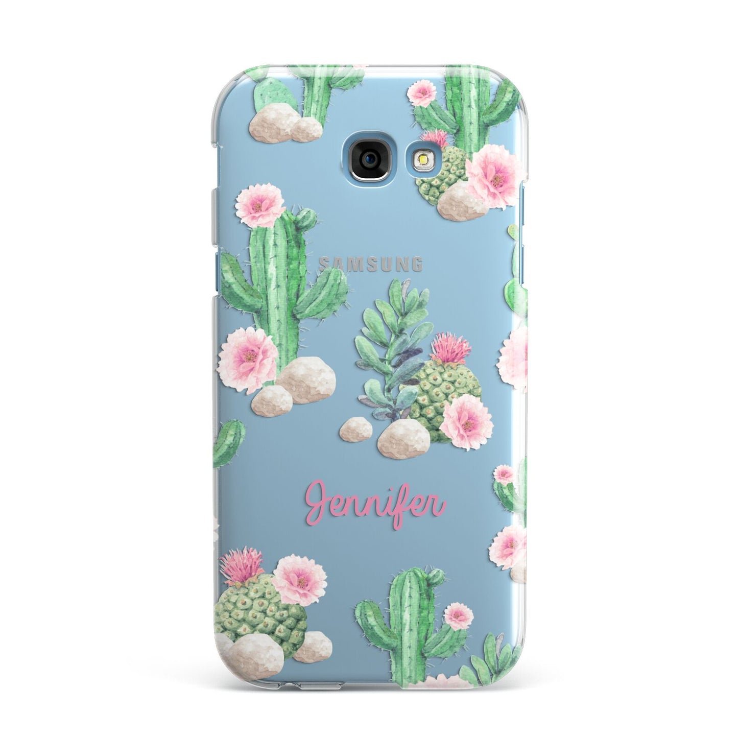 Floral Cactus Print with Name Samsung Galaxy A7 2017 Case