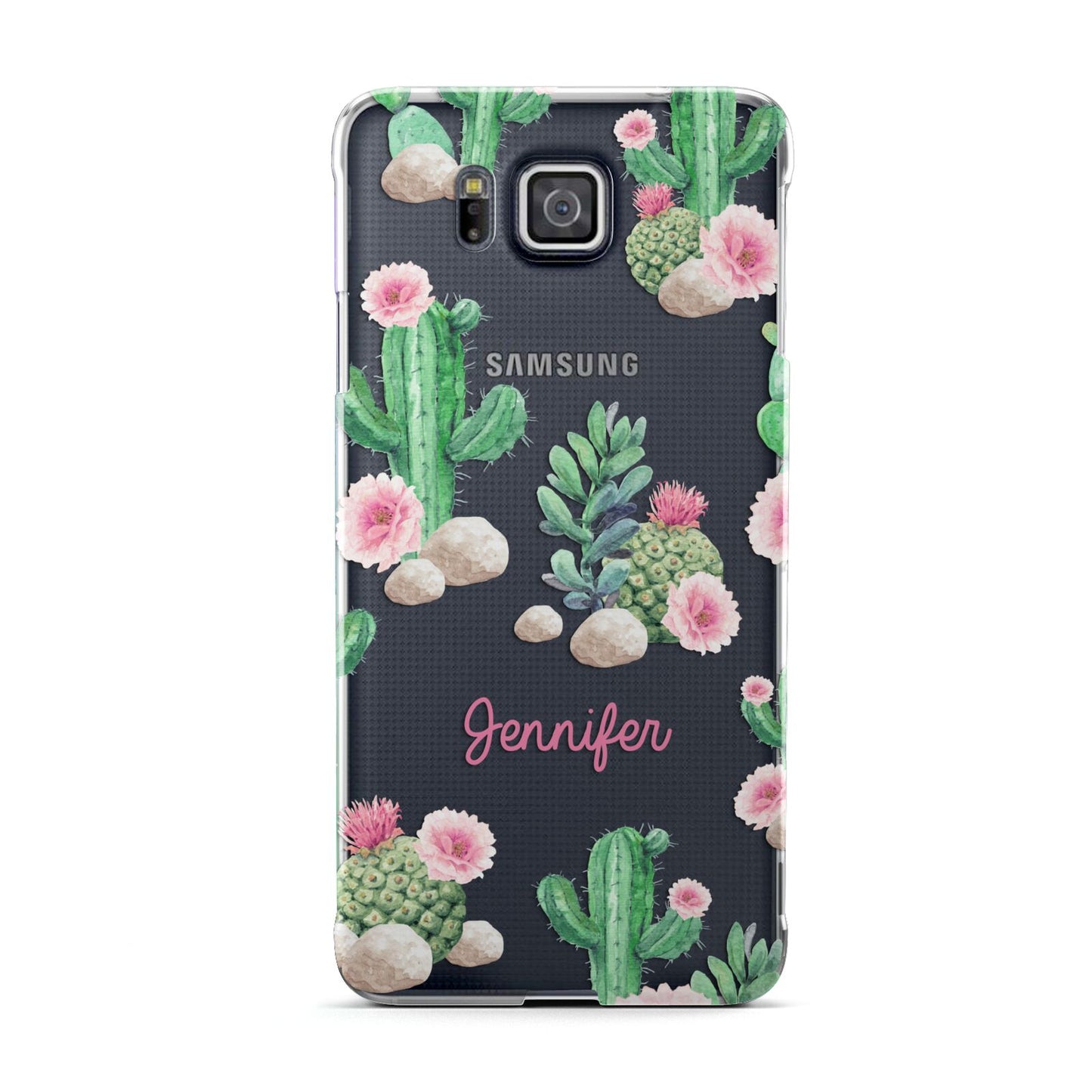 Floral Cactus Print with Name Samsung Galaxy Alpha Case