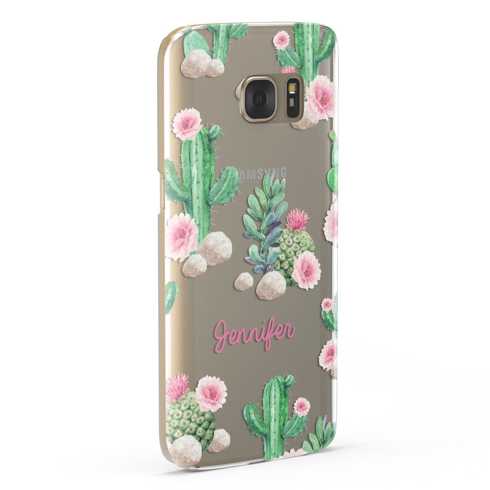 Floral Cactus Print with Name Samsung Galaxy Case Fourty Five Degrees