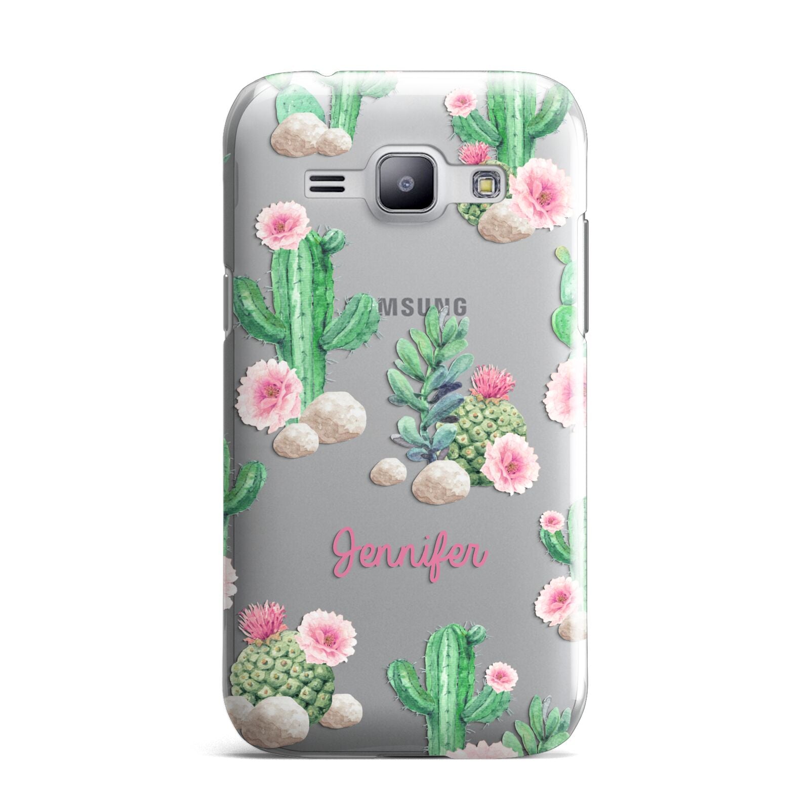 Floral Cactus Print with Name Samsung Galaxy J1 2015 Case