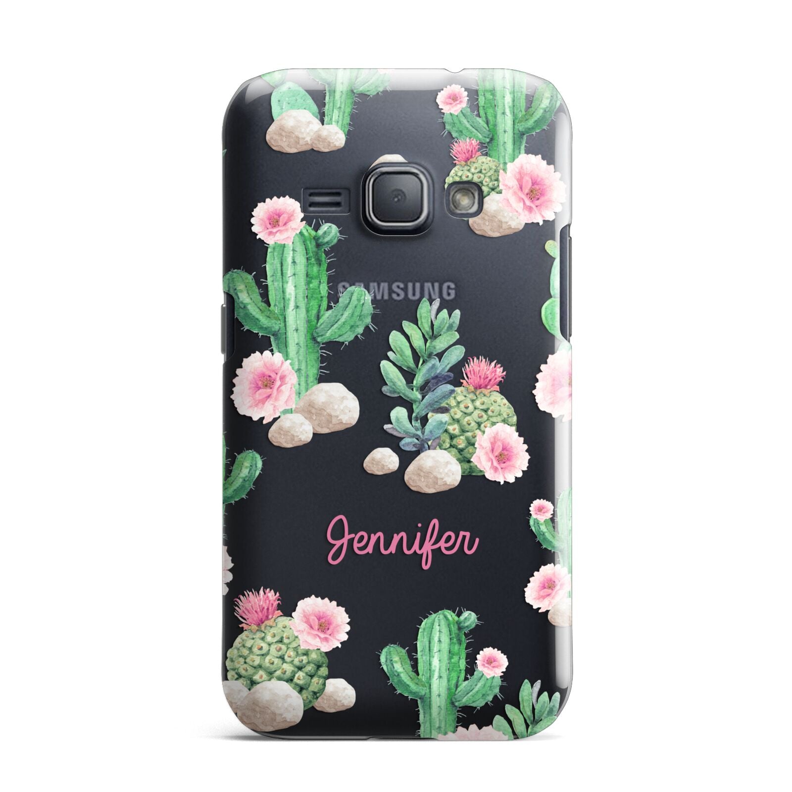 Floral Cactus Print with Name Samsung Galaxy J1 2016 Case