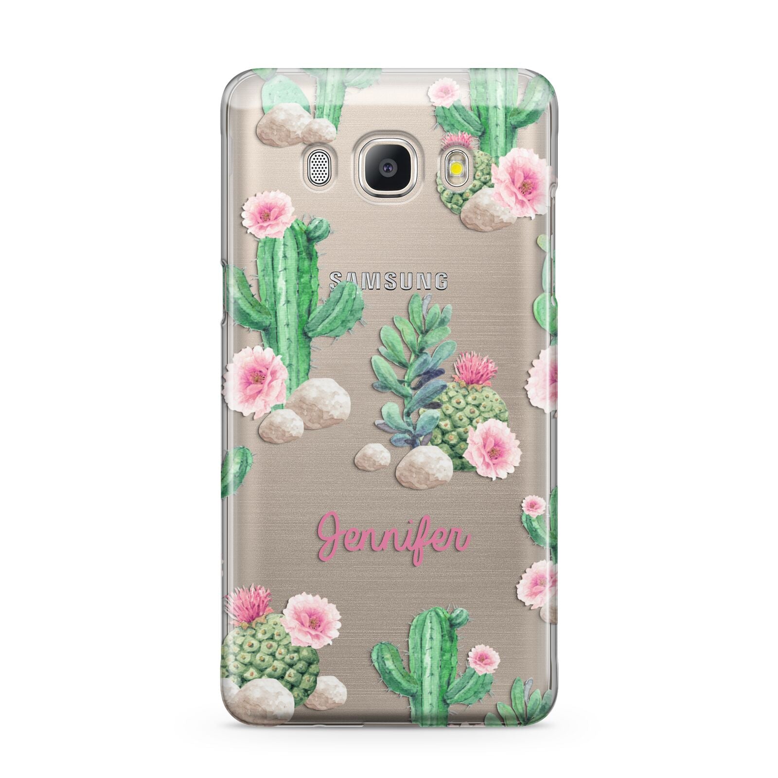 Floral Cactus Print with Name Samsung Galaxy J5 2016 Case