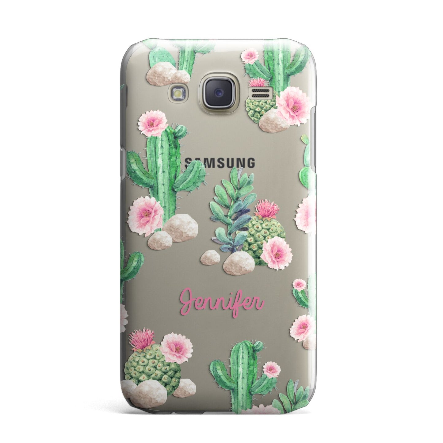 Floral Cactus Print with Name Samsung Galaxy J7 Case