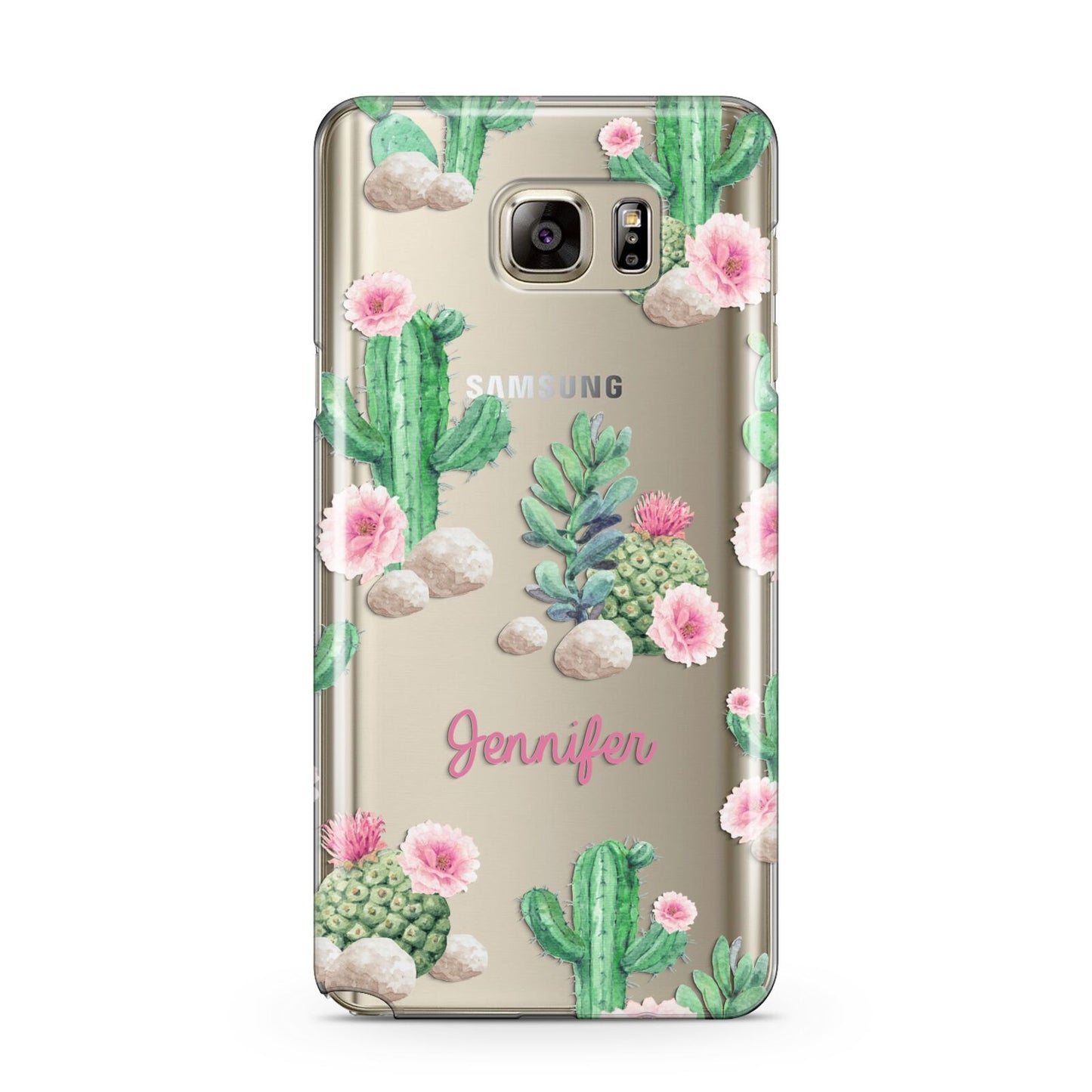 Floral Cactus Print with Name Samsung Galaxy Note 5 Case