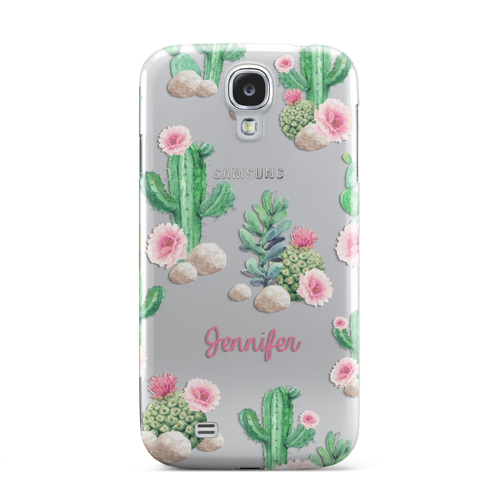 Floral Cactus Print with Name Samsung Galaxy S4 Case