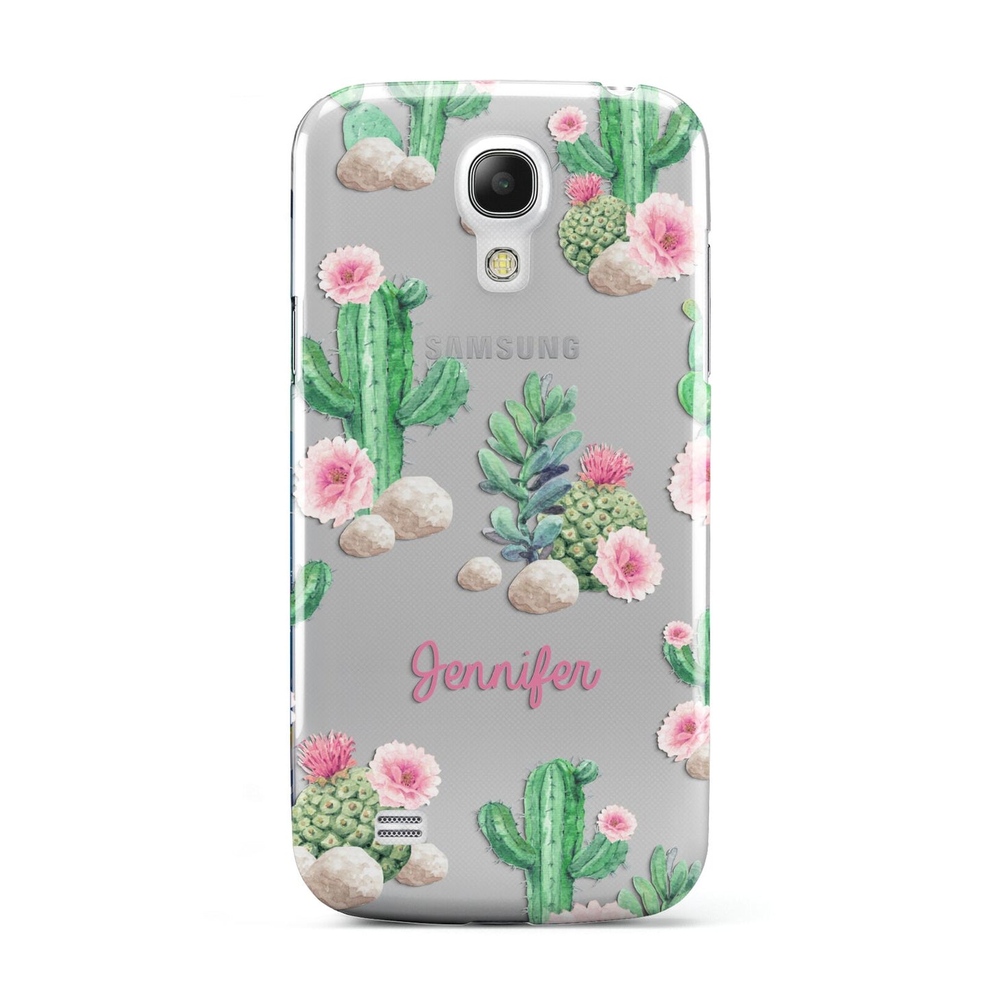 Floral Cactus Print with Name Samsung Galaxy S4 Mini Case