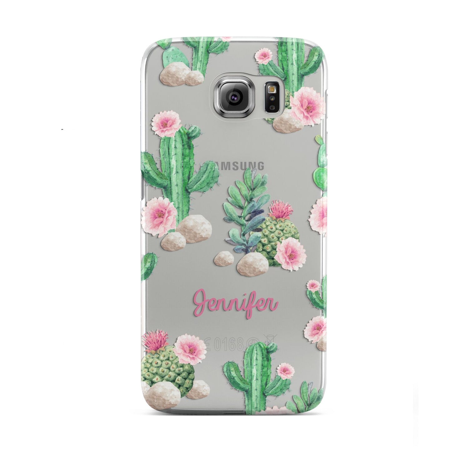 Floral Cactus Print with Name Samsung Galaxy S6 Case