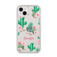 Floral Cactus Print with Name iPhone 14 Plus Clear Tough Case Starlight