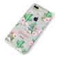 Floral Cactus Print with Name iPhone 8 Plus Bumper Case on Silver iPhone Alternative Image