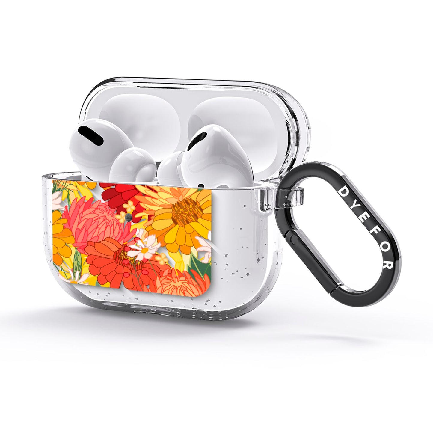 Floral Gerbera AirPods Glitter Case 3rd Gen Side Image