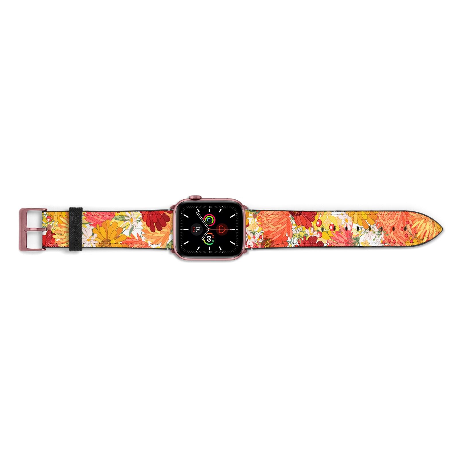 Floral Gerbera Apple Watch Strap Landscape Image Rose Gold Hardware