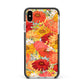 Floral Gerbera Apple iPhone Xs Max Impact Case Black Edge on Silver Phone