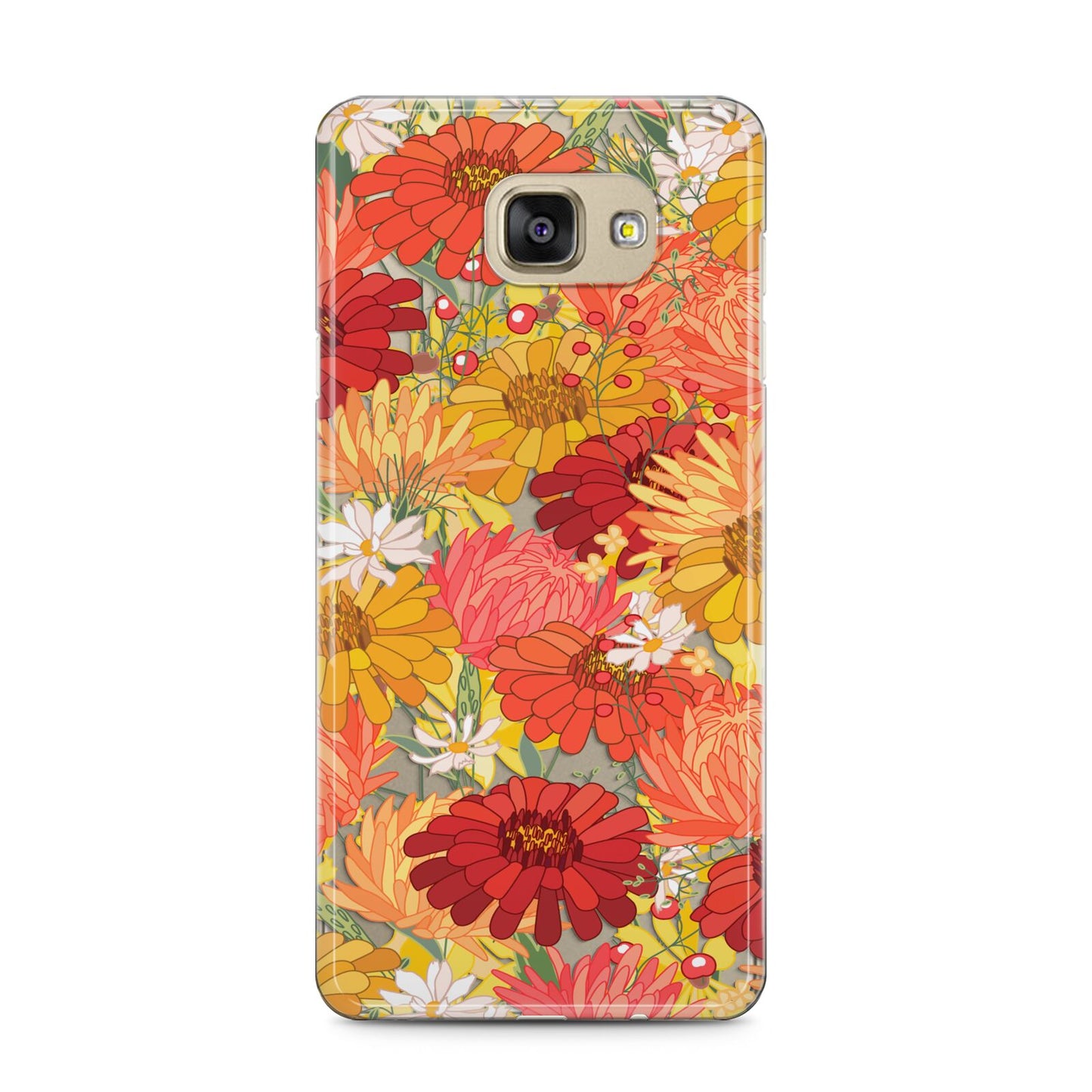 Floral Gerbera Samsung Galaxy A5 2016 Case on gold phone