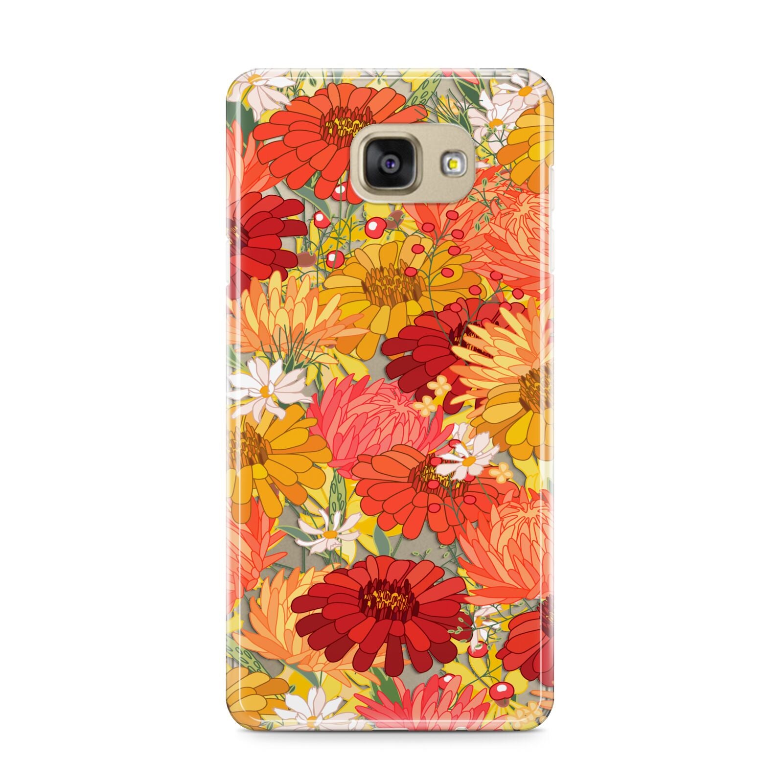 Floral Gerbera Samsung Galaxy A9 2016 Case on gold phone