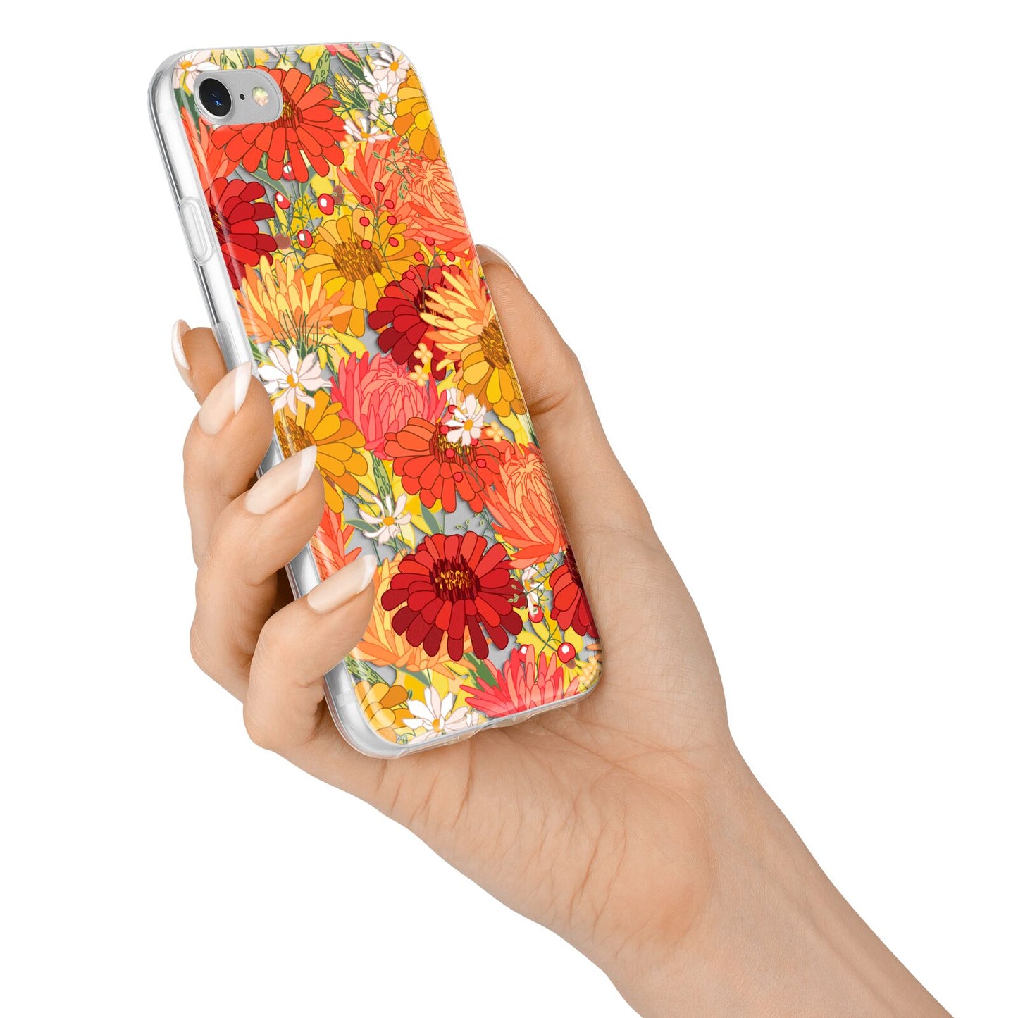 Floral Gerbera iPhone 7 Bumper Case on Silver iPhone Alternative Image