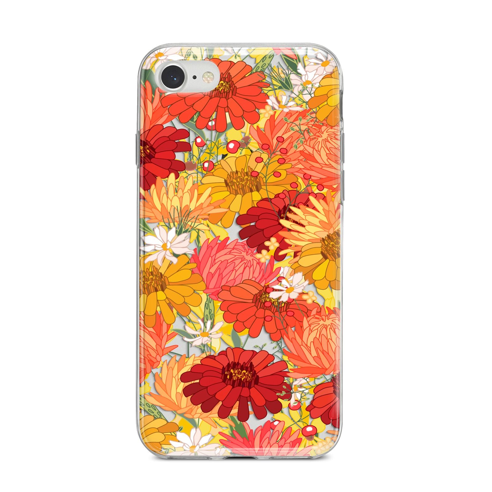 Floral Gerbera iPhone 8 Bumper Case on Silver iPhone