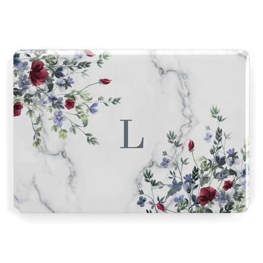 Floral Marble Monogram Personalised Apple MacBook Case