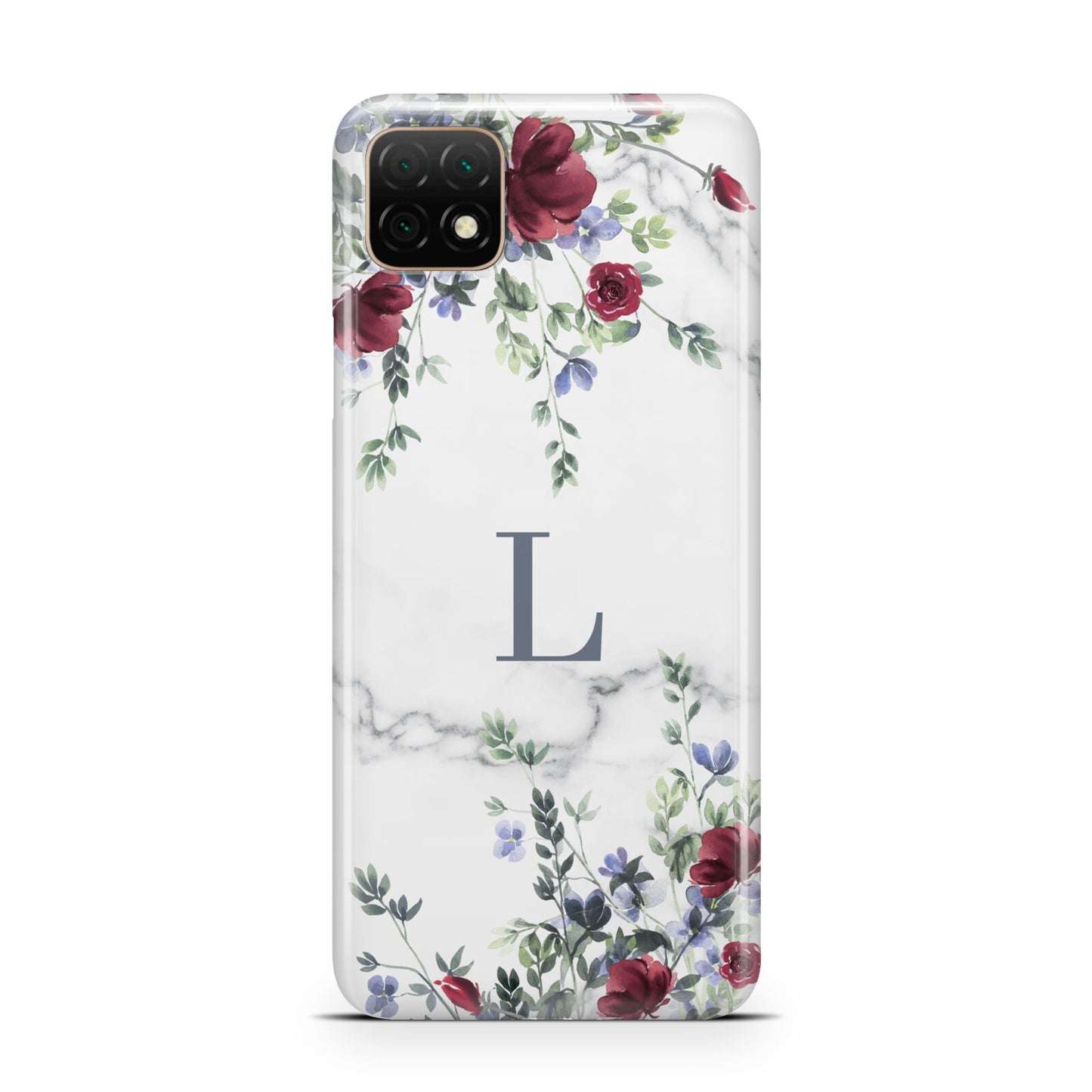 Floral Marble Monogram Personalised Huawei Enjoy 20 Phone Case