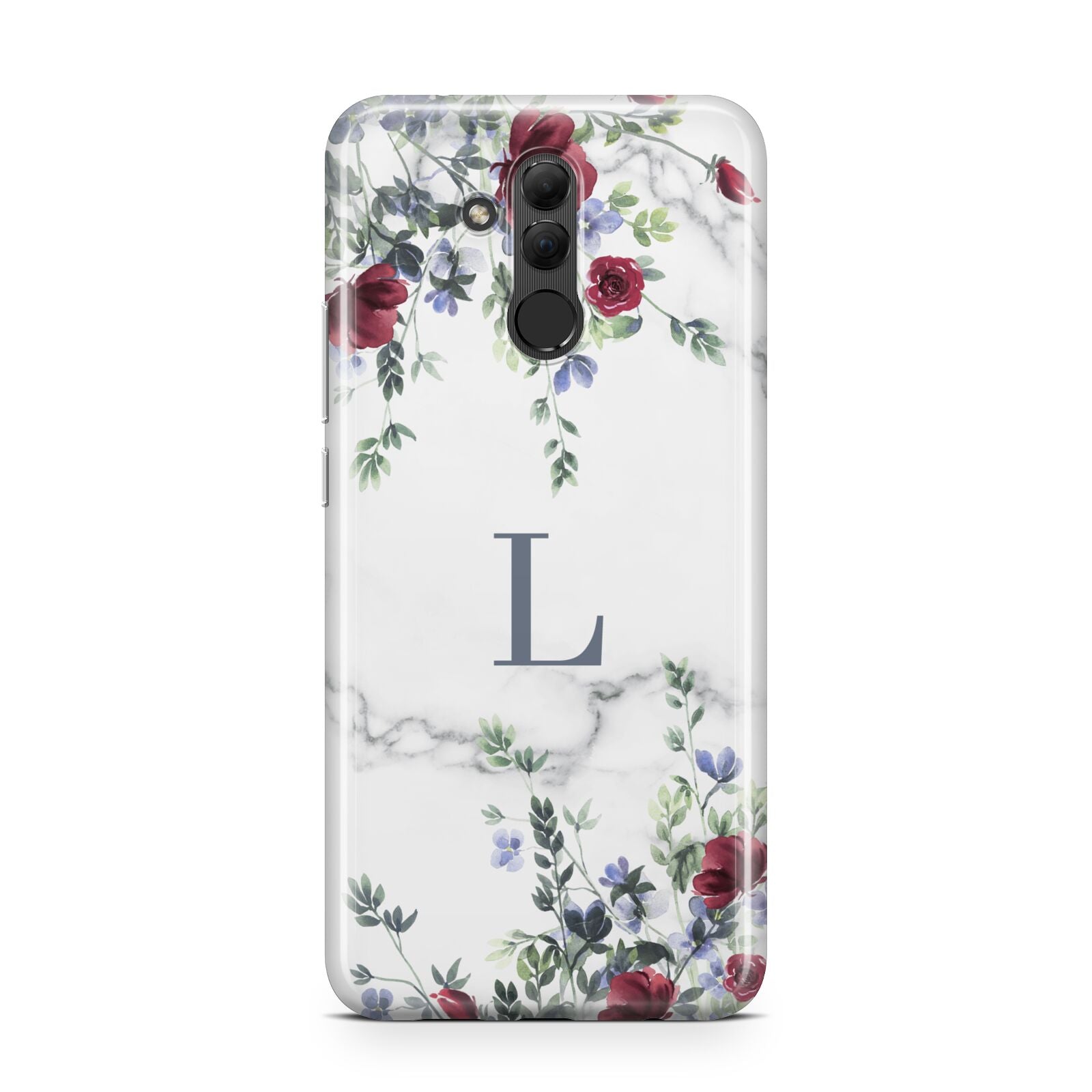 Floral Marble Monogram Personalised Huawei Mate 20 Lite