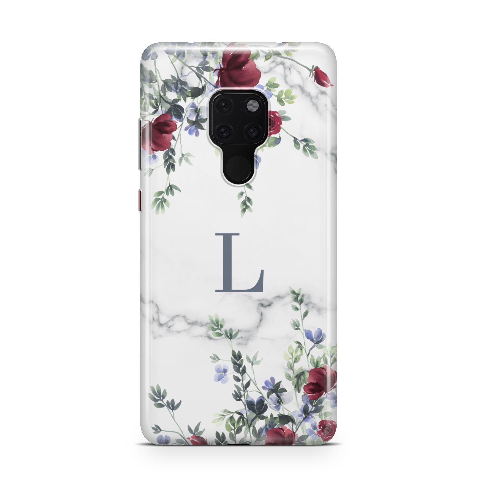 Floral Marble Monogram Personalised Huawei Mate 20 Phone Case