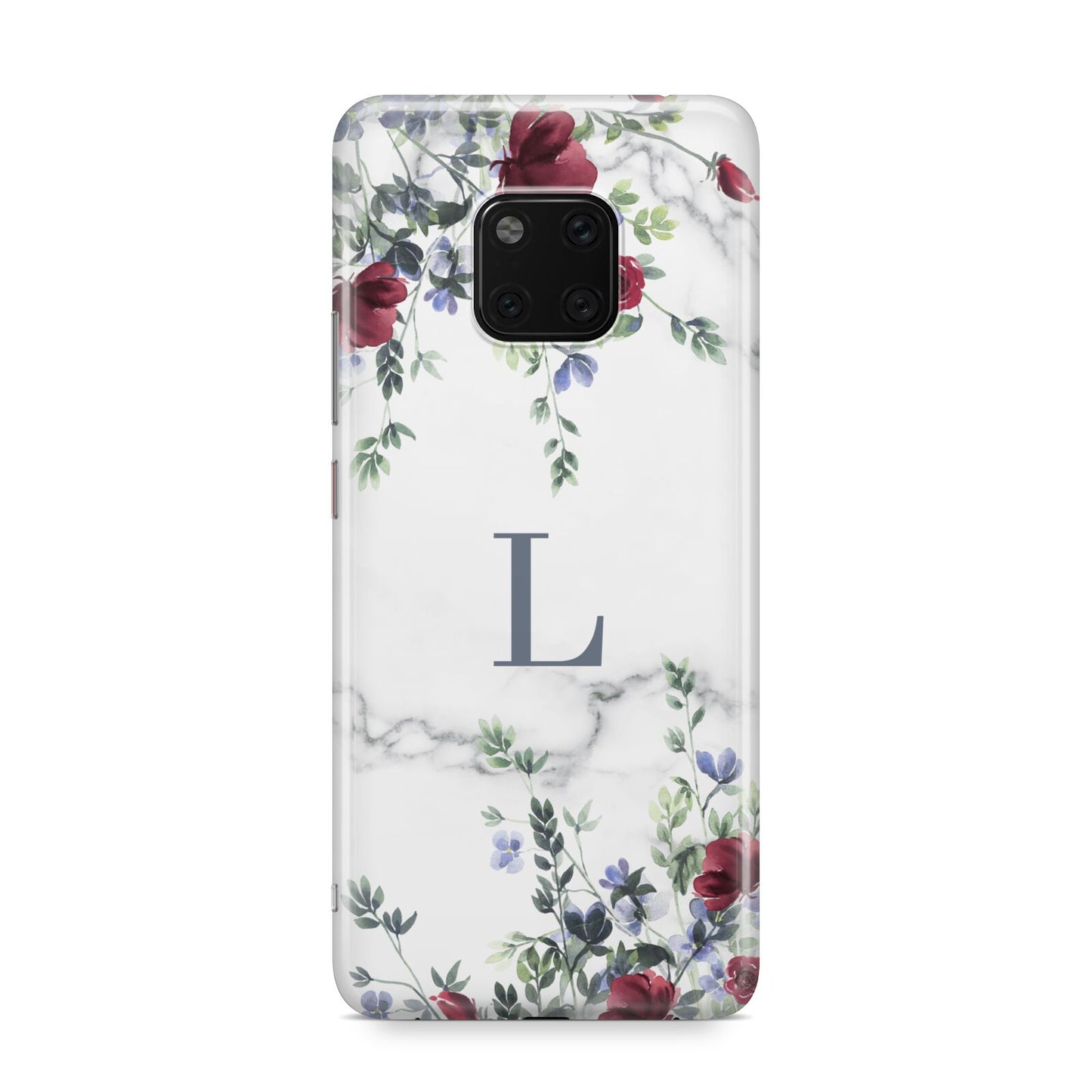 Floral Marble Monogram Personalised Huawei Mate 20 Pro Phone Case