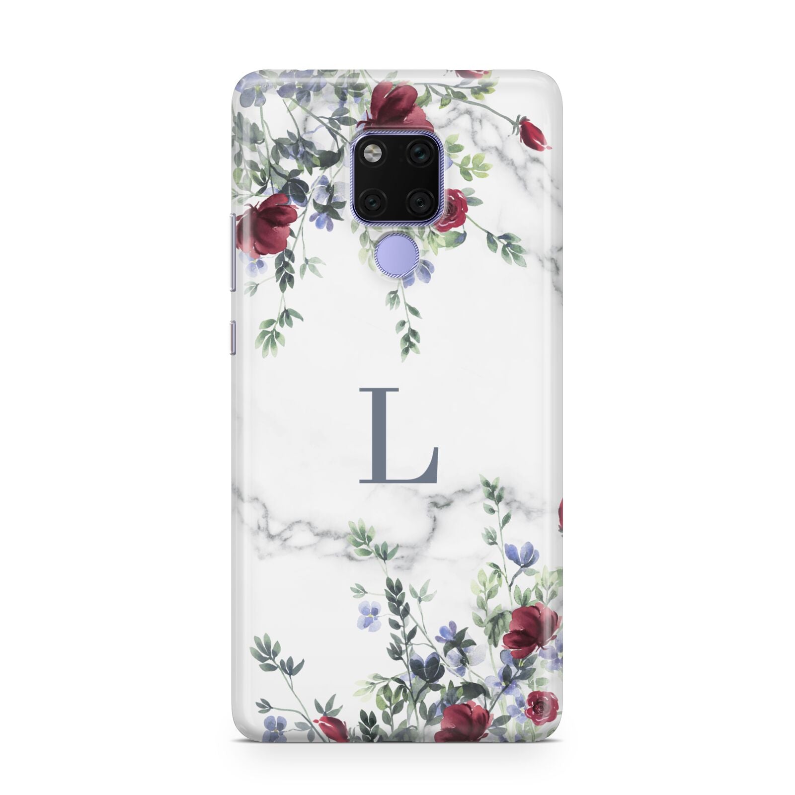 Floral Marble Monogram Personalised Huawei Mate 20X Phone Case