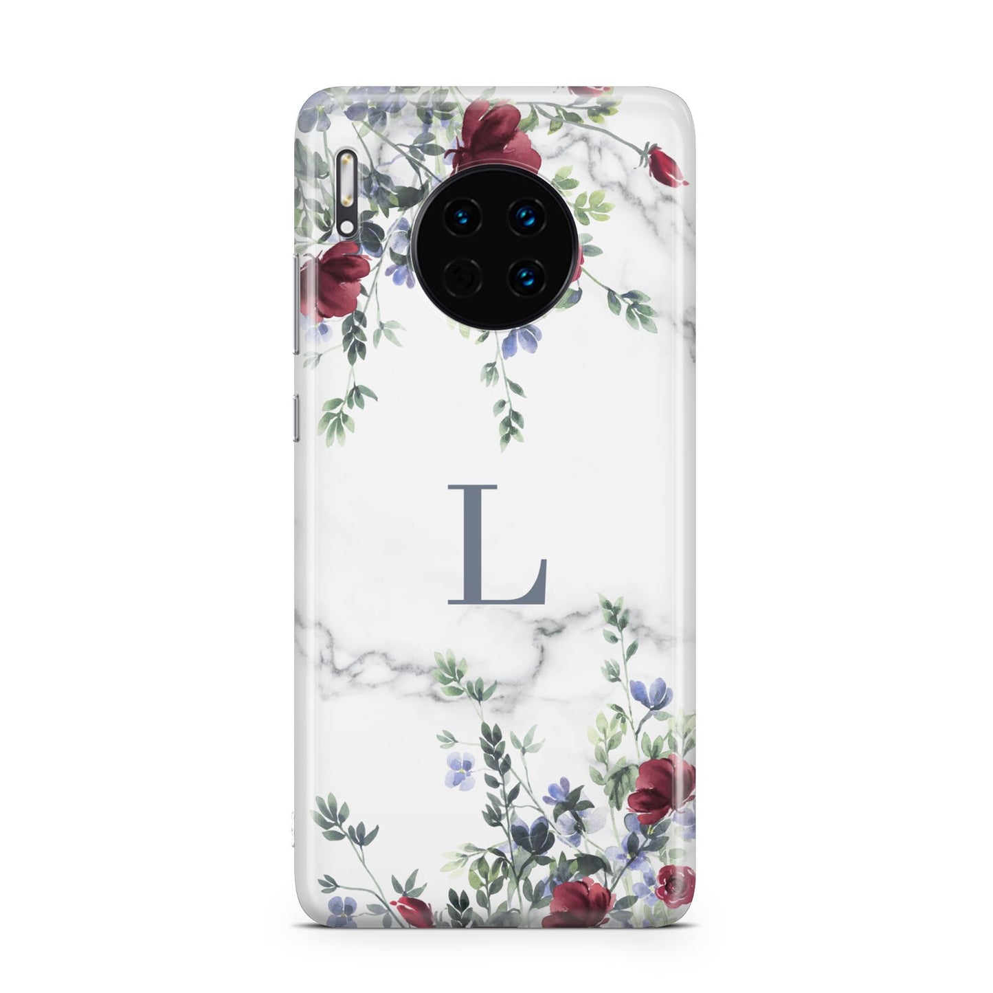 Floral Marble Monogram Personalised Huawei Mate 30