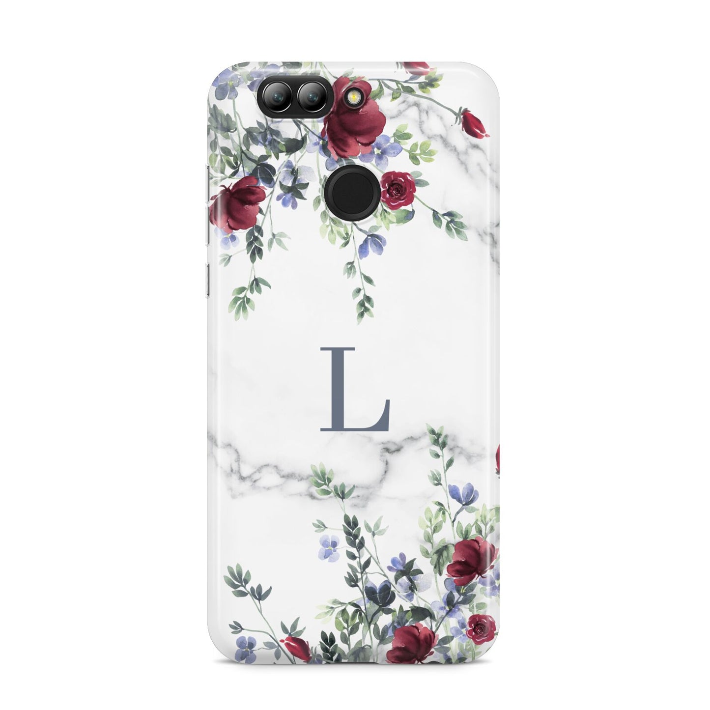 Floral Marble Monogram Personalised Huawei Nova 2s Phone Case