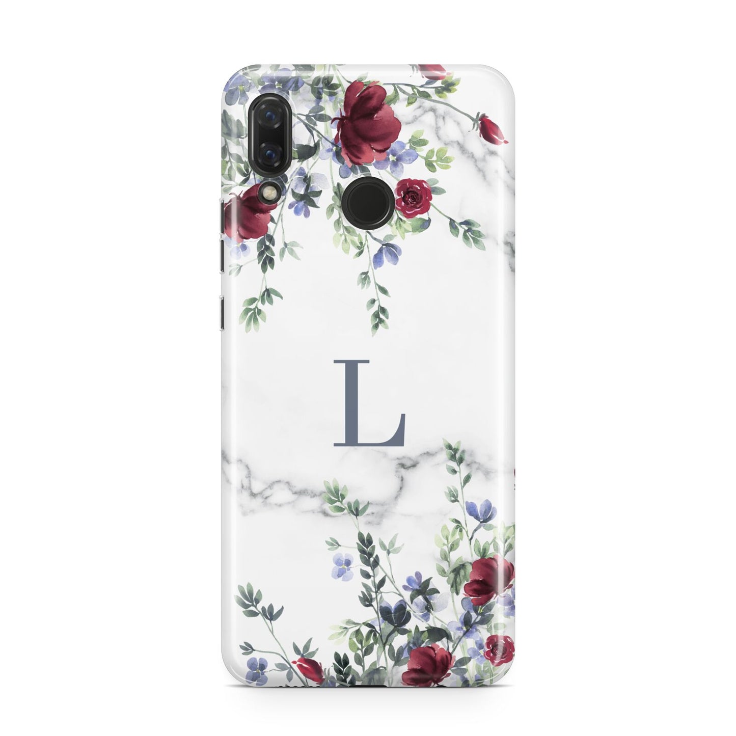 Floral Marble Monogram Personalised Huawei Nova 3 Phone Case