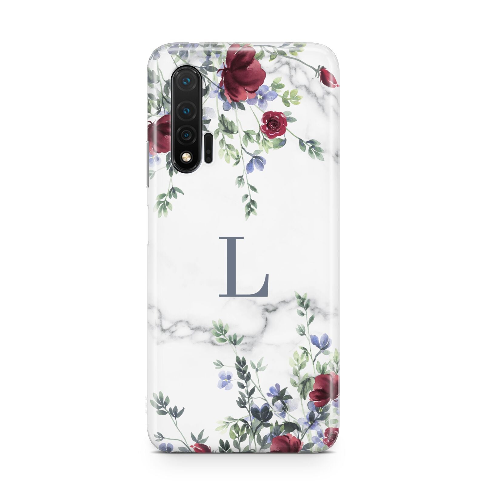 Floral Marble Monogram Personalised Huawei Nova 6 Phone Case