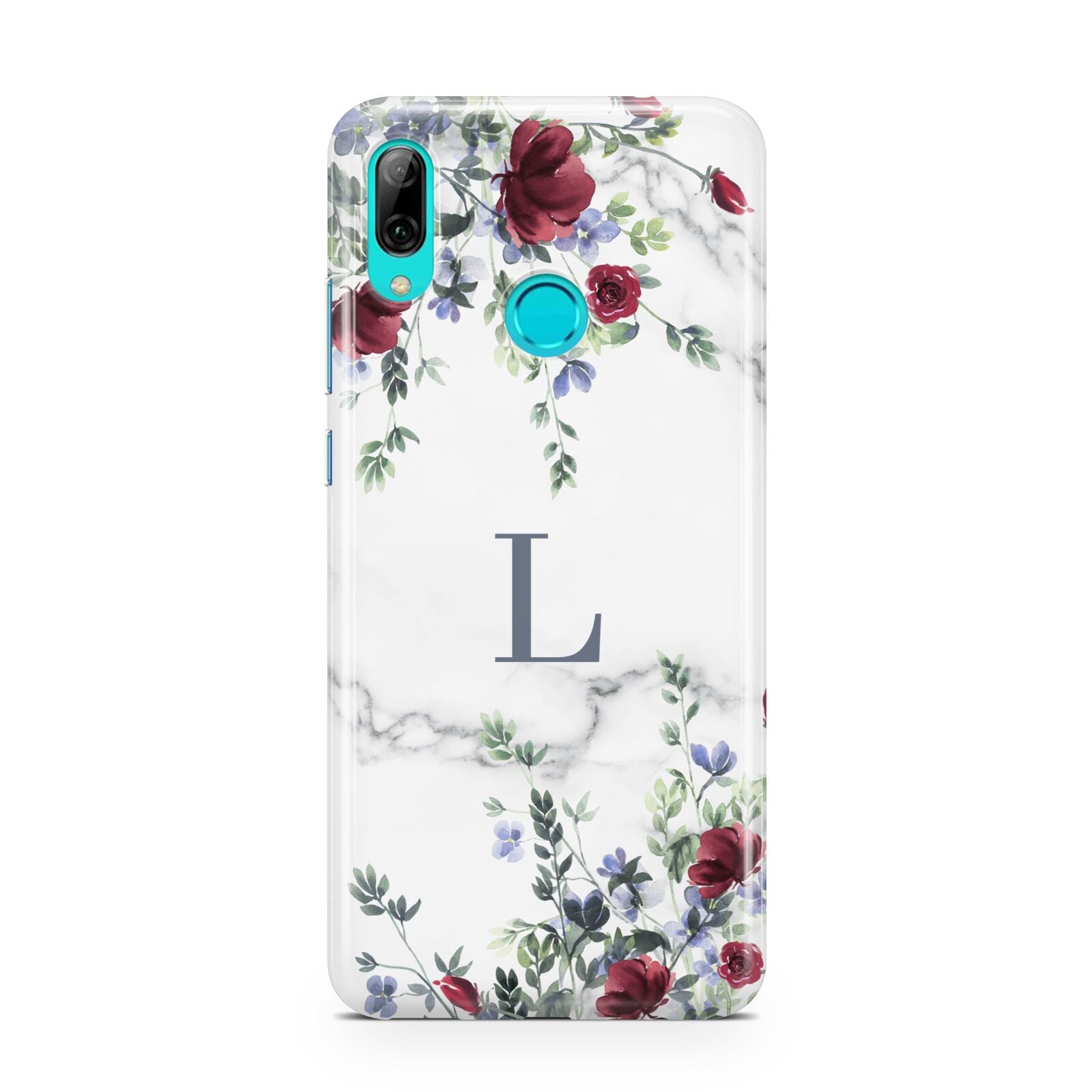 Floral Marble Monogram Personalised Huawei P Smart 2019 Case