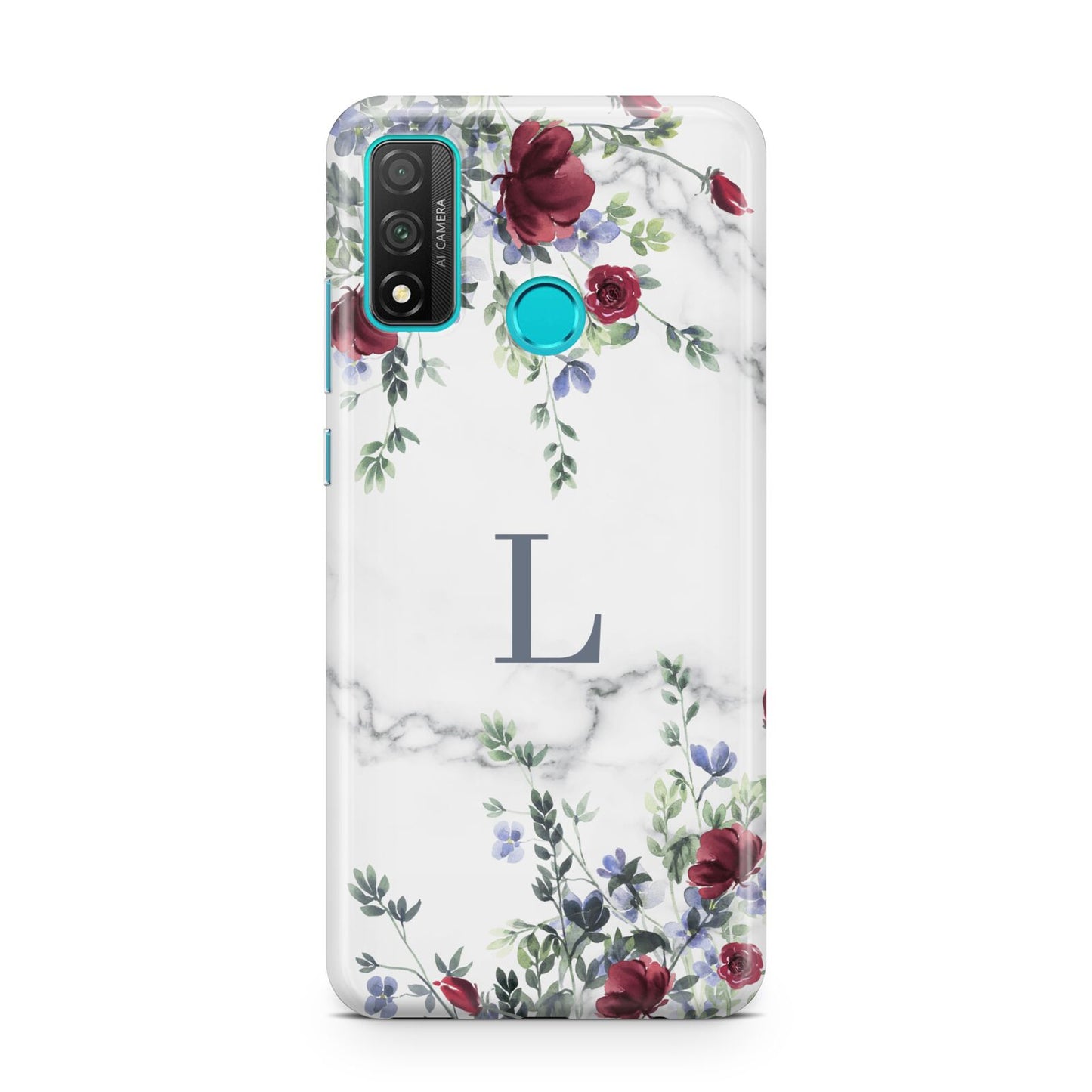 Floral Marble Monogram Personalised Huawei P Smart 2020