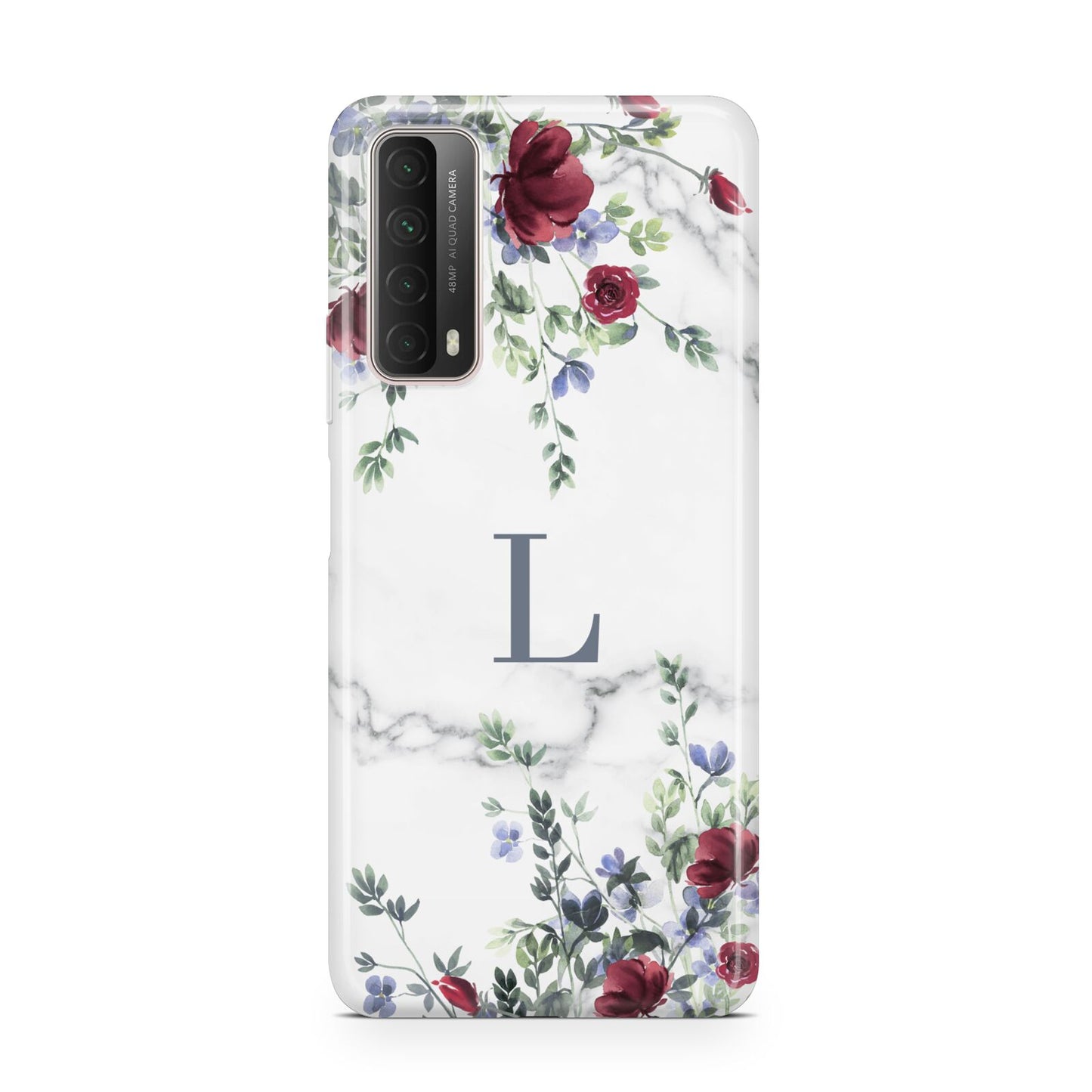 Floral Marble Monogram Personalised Huawei P Smart 2021